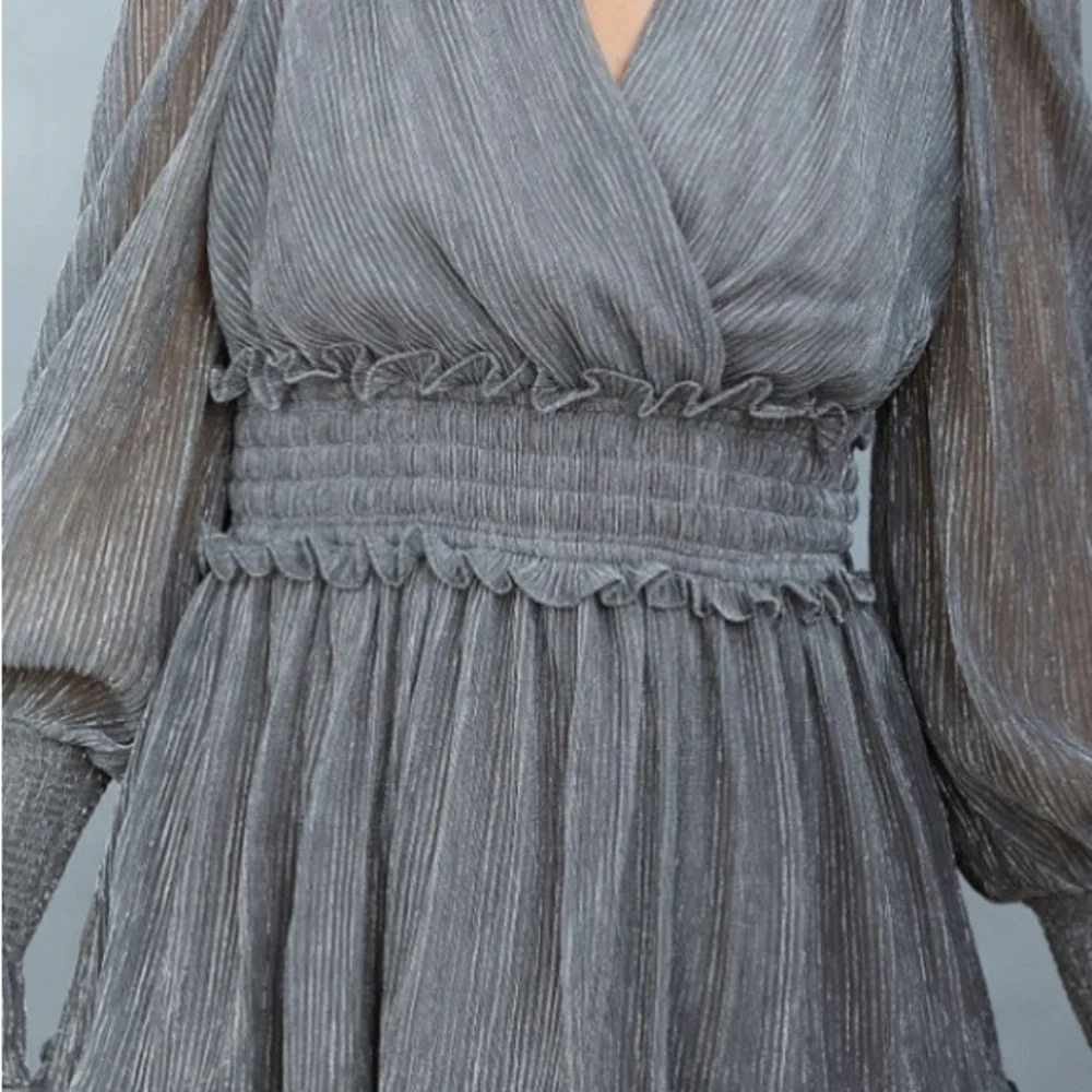 VICI X Emily Travis Elegant Gray Maxi Dress size M - Picture 5 of 12